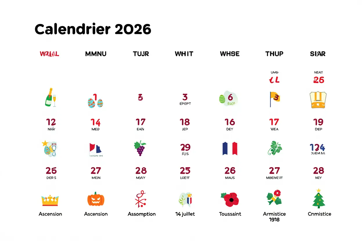 Jours fériés en 2026 : calendrier des fêtes légales en france et pont