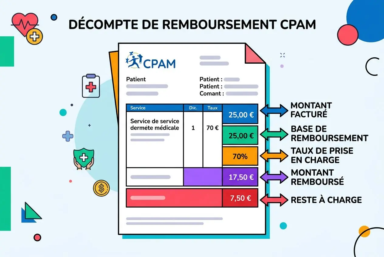 Structure décompte CPAM